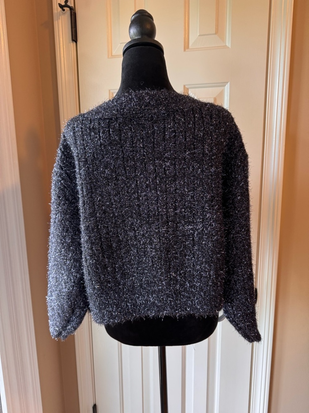 Anthropologie Boat Neck Tinsel Cardigan Sweater - Navy - sz Medium - NWT - Picture 9 of 16